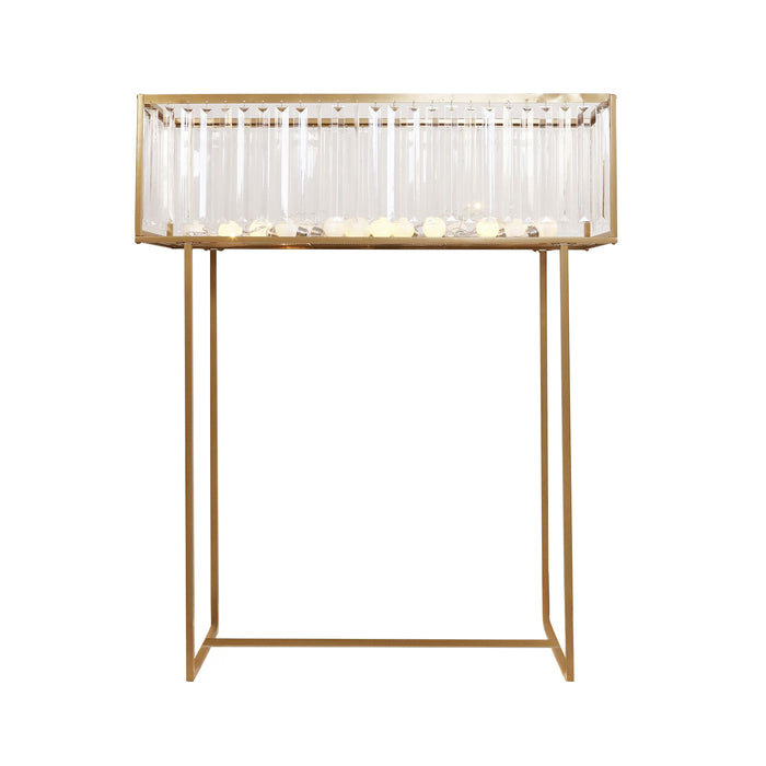 gold flower stand, tall flower stand, crystal flower stand, wedding centerpiece stand, gold centerpiece stand, metal flower stand, tall centerpiece vase, event decoration stand, floral display stand, rectangular flower stand#color_parent