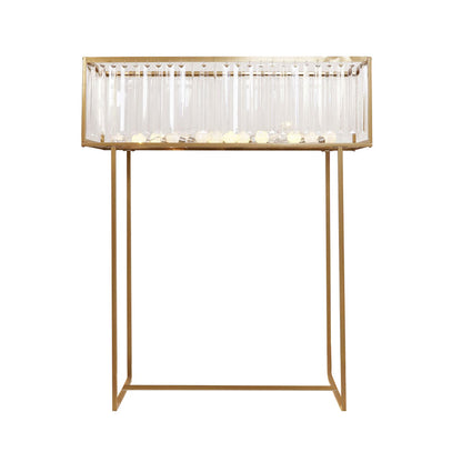 gold flower stand, tall flower stand, crystal flower stand, wedding centerpiece stand, gold centerpiece stand, metal flower stand, tall centerpiece vase, event decoration stand, floral display stand, rectangular flower stand#color_parent