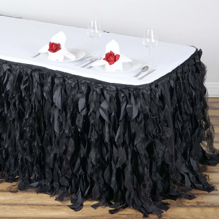 table skirt, table skirt velcro, table skirt linen, curly willow table skirt, table skirt design#color_black