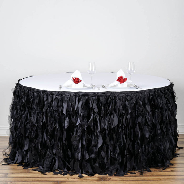 table skirt, table skirt velcro, table skirt linen, curly willow table skirt, table skirt design#color_black