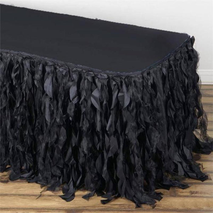 table skirt, table skirt velcro, table skirt linen, curly willow table skirt, table skirt design#color_black