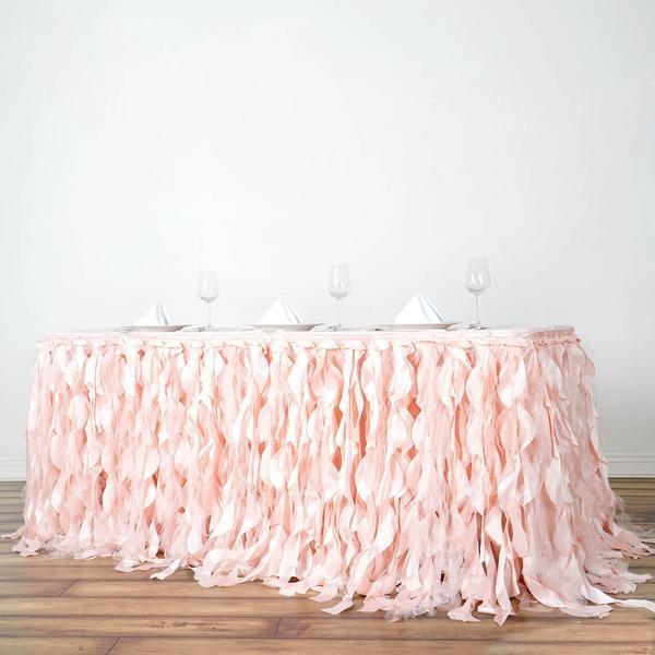 table skirt, table skirt velcro, table skirt linen, curly willow table skirt, table skirt design#color_blush