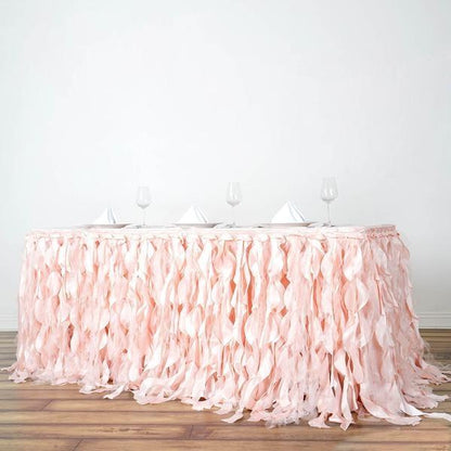 table skirt, table skirt velcro, table skirt linen, curly willow table skirt, table skirt design#color_blush