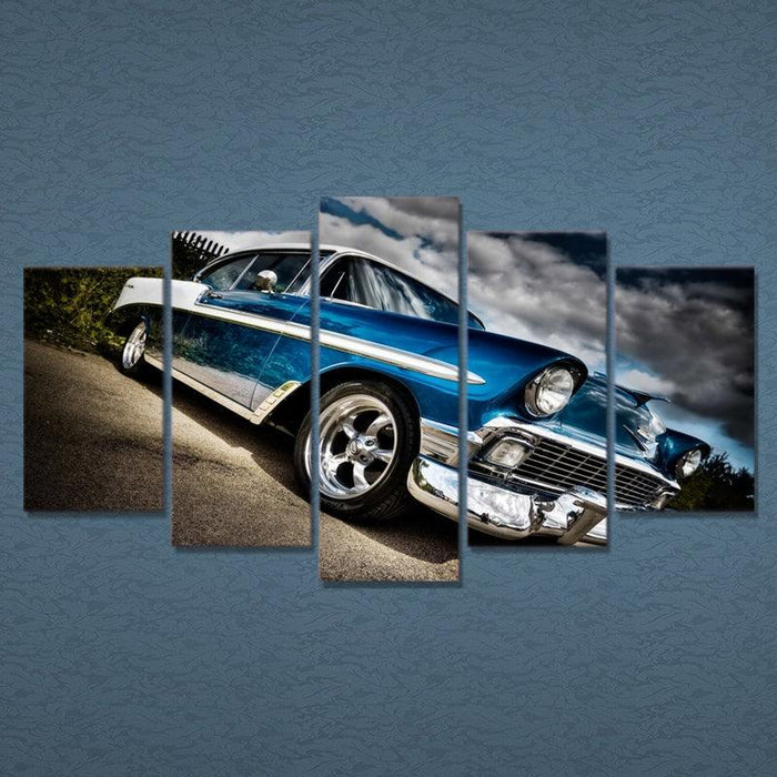 1956 Chevrolet Bel Air 5 Panel Canvas Print Wall Art - GotItHere.com