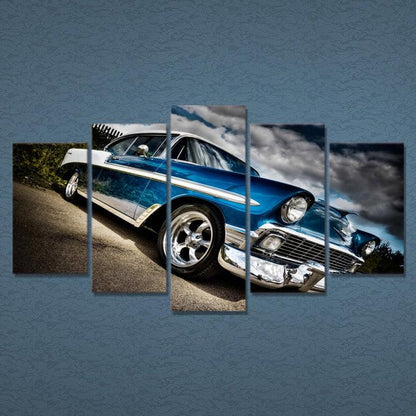 1956 Chevrolet Bel Air 5 Panel Canvas Print Wall Art - GotItHere.com