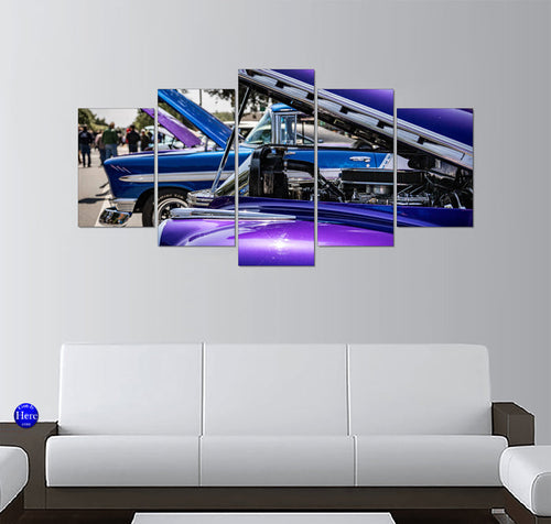 Custom Purple 1957 Chevy Bel Air with Chrome Engine Bay