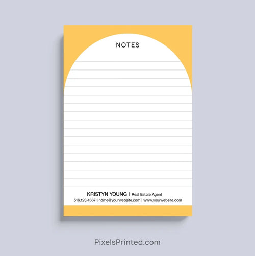 Customizable Notes Notepads for real estate and mortgage agents