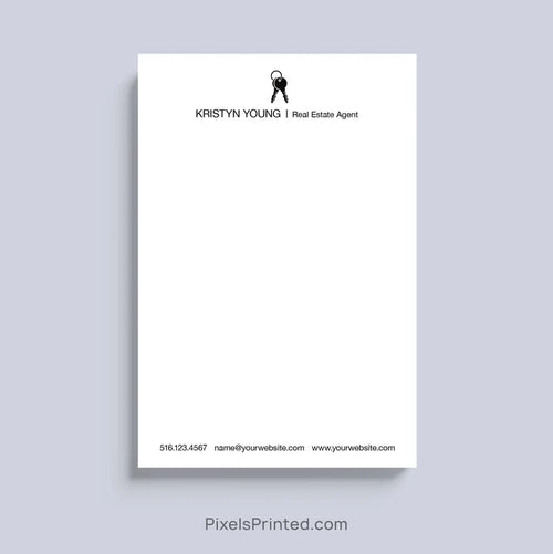 Personalized real estate brokerage notepad