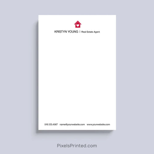 customizable real estate notepad with house design