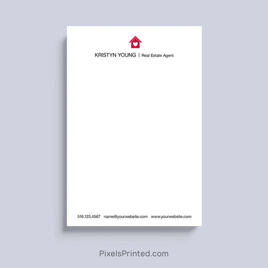 customizable real estate notepad with house design