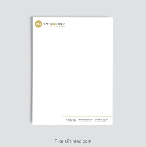 Realty ONE Group agent letterhead personalized for a real estate office