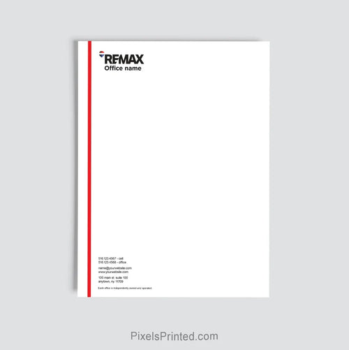 RE/MAX agent letterhead personalized for a real estate brokerage