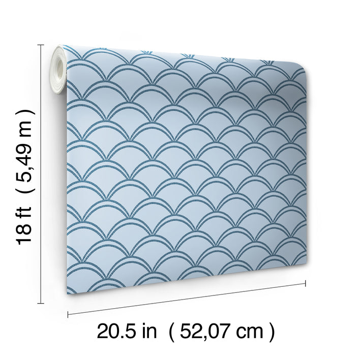 Deco Wave Peel and Stick Wallpaper - dimensions