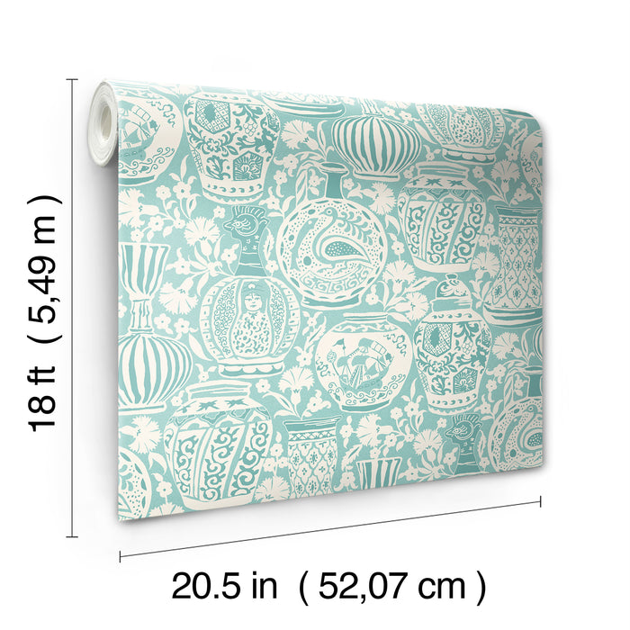 Delft Pottery Peel and Stick Wallpaper - dimensions