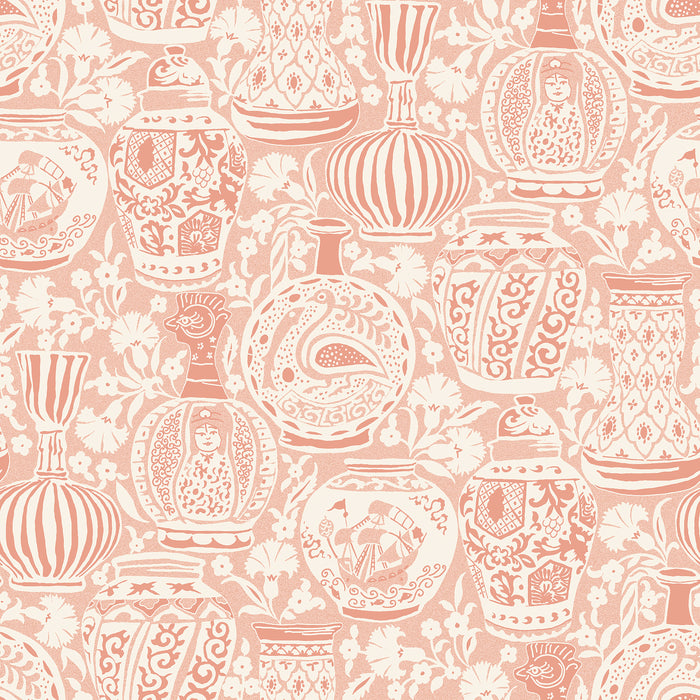 Delft Pottery Peach Peel and Stick Wallpaper by WallPops