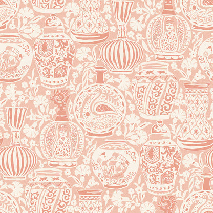 Delft Pottery Peach Peel and Stick Wallpaper by WallPops