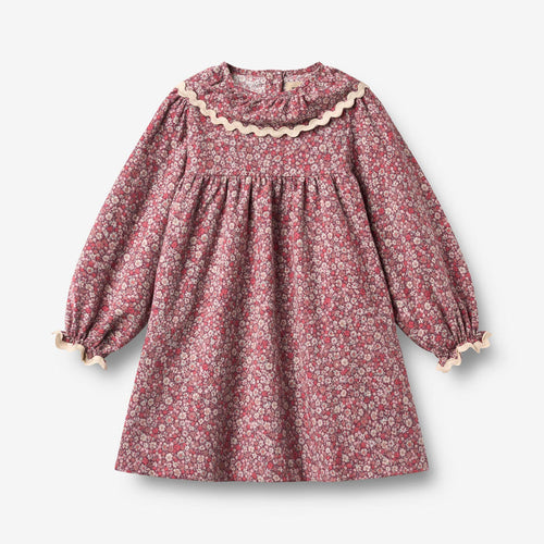 Wheat Main Dress L/S Collar Elvira Dress 9773 grape flowers