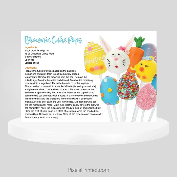 Easter Brownie Cake Pops Recipe | Coldwell Banker Realtor Postcard PixelsPrinted