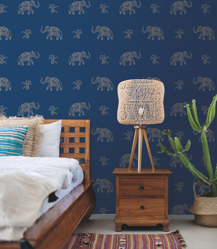 Elephant Walk Peel & Stick Wallpaper in a room setting