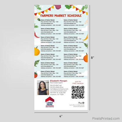 ERA Real Estate Farmers Market Schedule Postcard Magnets postcard magnets PixelsPrinted