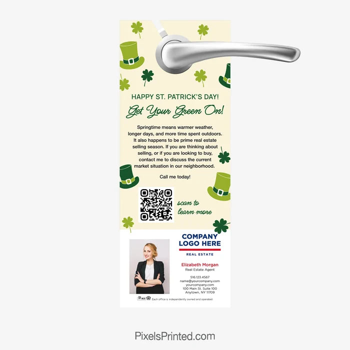St. Patrick’s Day door hanger ERA Real Estate with QR code