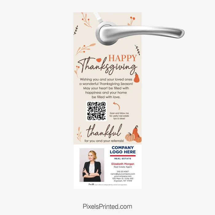 ERA real estate Thanksgiving door hangers for seasonal marketing