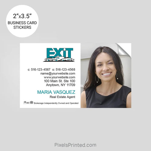EXIT realty business card stickers PixelsPrinted