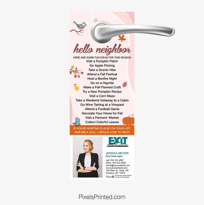 EXIT realty fall activities ideas door hangers