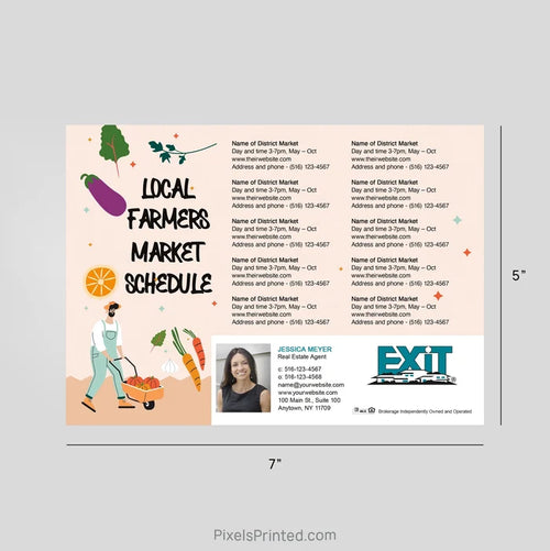 EXIT Realty Farmers Market Schedule Postcard Magnets postcard magnets PixelsPrinted