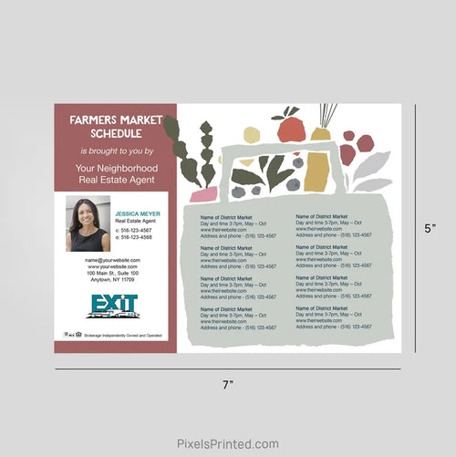 EXIT Realty Farmers Market Schedule Postcard Magnets postcard magnets PixelsPrinted