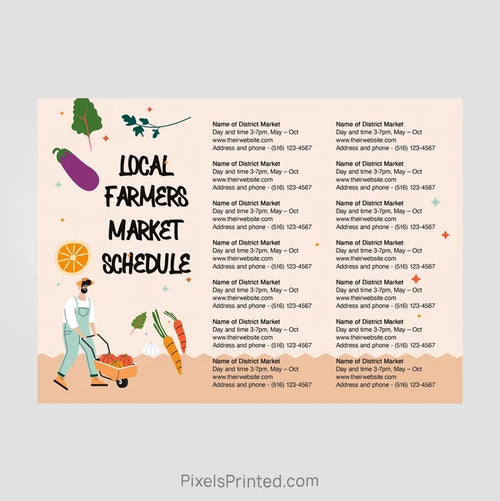 EXIT realty farmers market schedule postcards PixelsPrinted