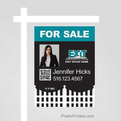 EXIT realty for sale sign panels with QR code PixelsPrinted