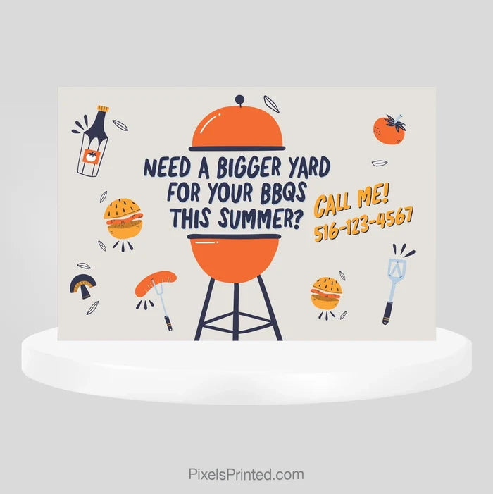 EXIT realty need bigger yard for bbq summer real estate postcards PixelsPrinted