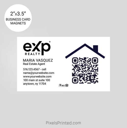 custom real estate card magnet with QR code and house design