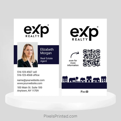 Contemporary eXp Realty business card with simple layout and personalized contact information.