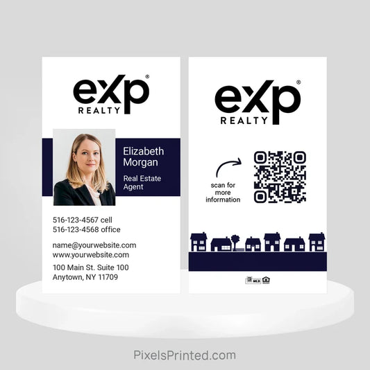 Contemporary eXp Realty business card with simple layout and personalized contact information.