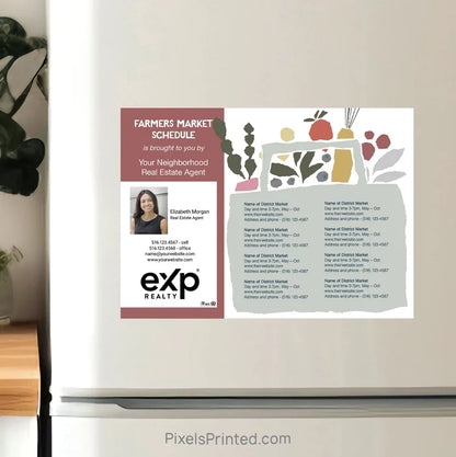 Custom farmers market schedule magnet for real estate marketing and lead generation