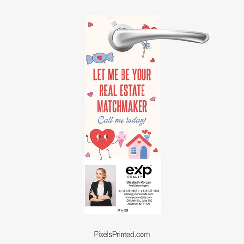 EXP Realty Valentine’s Day hello neighbor door hanger PixelsPrinted