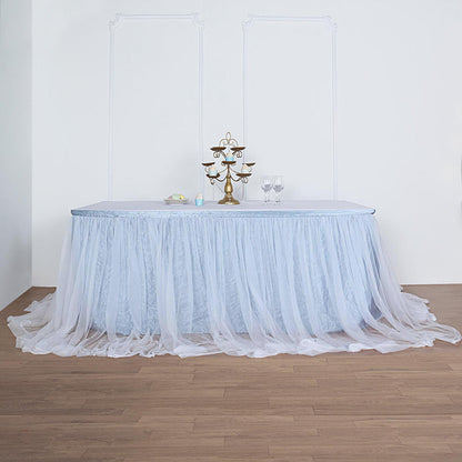 table skirt, tulle table skirt, table skirt tulle, table skirt tutu, tulle for table skirt#color_dusty-blue