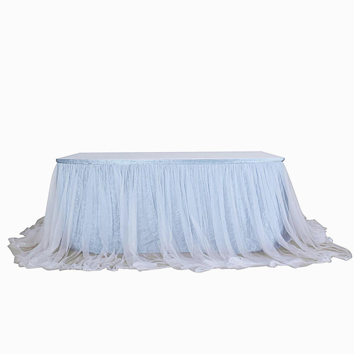 table skirt, tulle table skirt, table skirt tulle, table skirt tutu, tulle for table skirt#color_dusty-blue