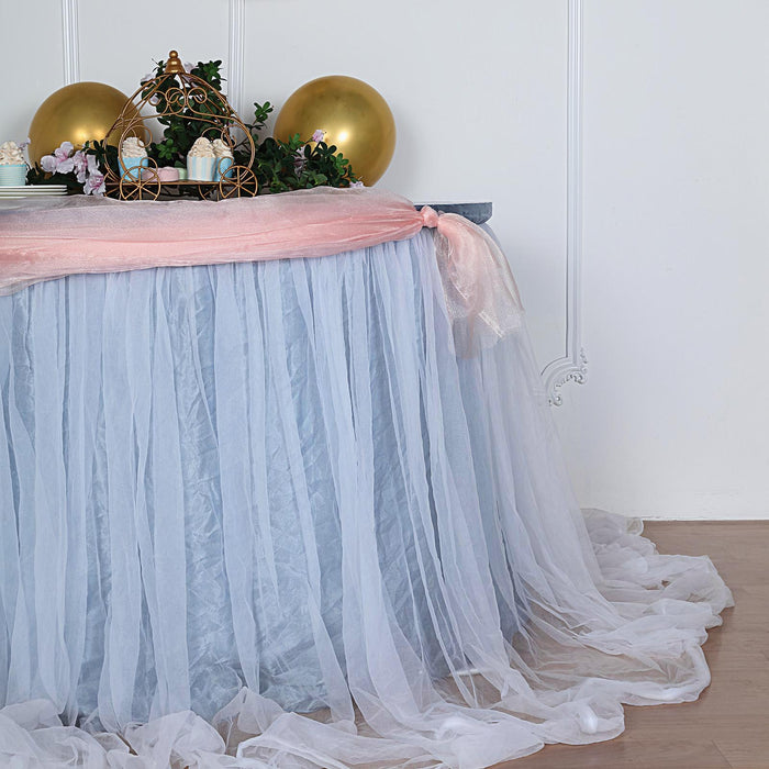 table skirt, tulle table skirt, table skirt tulle, table skirt tutu, tulle for table skirt#color_dusty-blue
