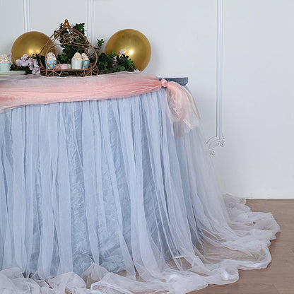 table skirt, tulle table skirt, table skirt tulle, table skirt tutu, tulle for table skirt#color_dusty-blue