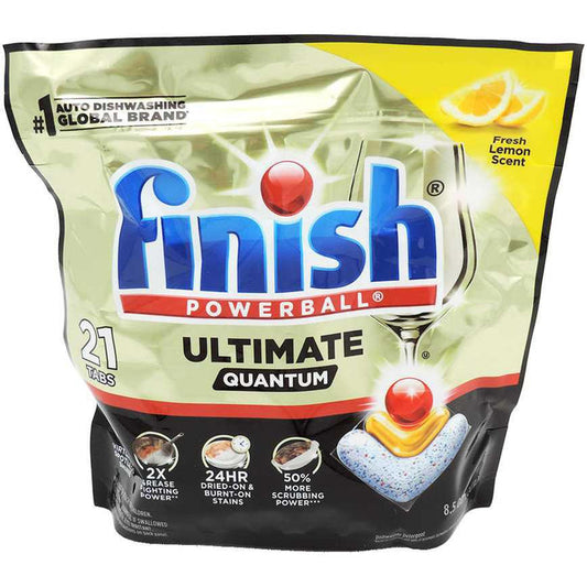 Finish Powerball Ultimate Quantum Dishwasher Pods Lemon 21 ct.