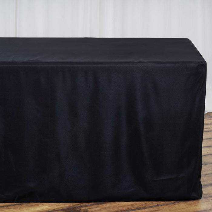 polyester, rectangular tablecloths, fitted tablecloths, table covers, dining tablecloth#color_black