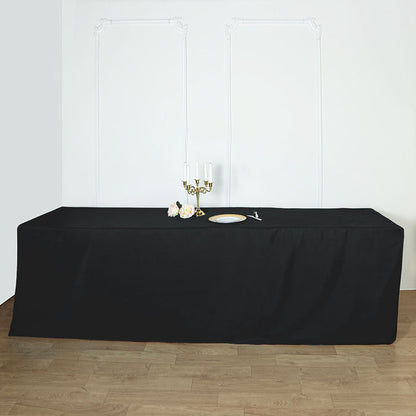 rectangular fitted tablecloths, polyester tablecloths, Fitted Tablecloths, fitted table covers, dining room tablecloth#color_black