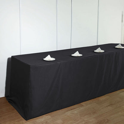 rectangular fitted tablecloths, polyester tablecloths, Fitted Tablecloths, fitted table covers, dining room tablecloth#color_black