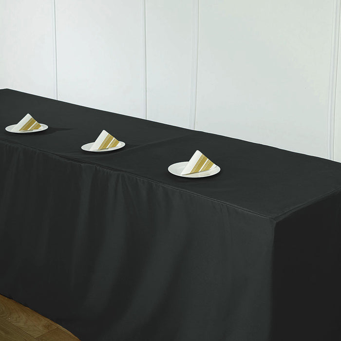rectangular fitted tablecloths, polyester tablecloths, Fitted Tablecloths, fitted table covers, dining room tablecloth#color_black