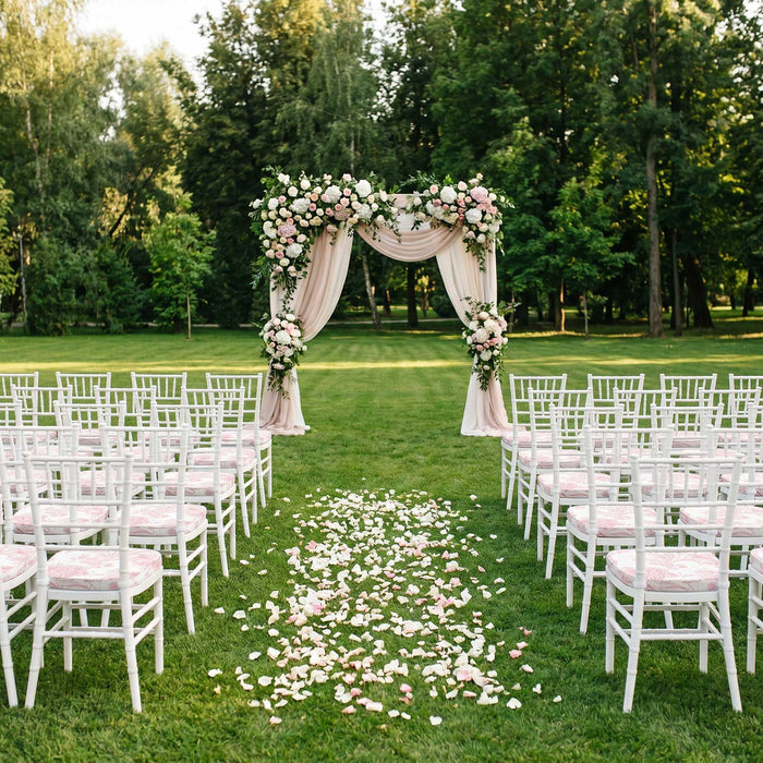 Chiavari chair pads, chair pads, Chiavari chair cushions, chair cushions, wedding chair pads, event chair pads, chair seat cushions#color_pink-french-toile
