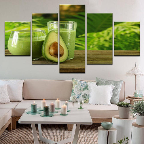 Avocado Juice Bar Smoothie 5 Panel Canvas Print Wall Art - GotItHere.com