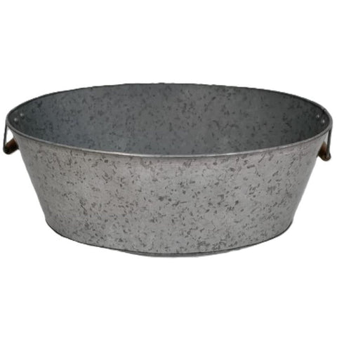 Galvanized Oval Tub 24.5” L x 17.75” W x 9” H